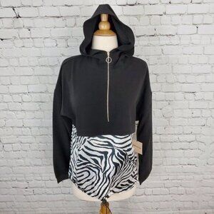 NWT SUPERDOWN 𝅺SUPERDOWN Tilly Zip up Jacket Black Zebra print S